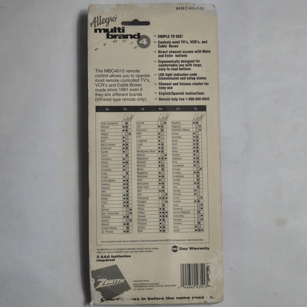 Allegro Multi-Brand Remote Control - Picture 2 of 2